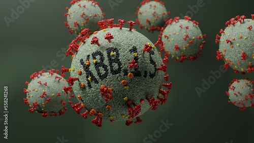 Covid-19 coronavirus will mutated variant marking XBB.1.5 spelled out on the side of it.