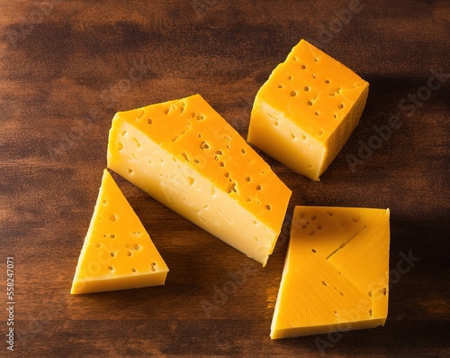 cheddar cheese on a wooden board
