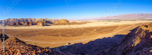 Panoramic view of Timna valley and the Arava desert