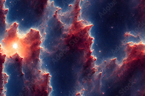 Star field in high quality; vivid night sky. Space nebula and galaxies. Background of the astronomy notion.