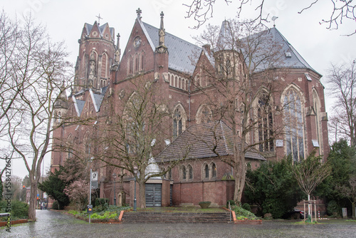 Aachen januar 2023: St. Josef in Aachen is a former Catholic parish church, which is now used as a columbarium for urn burials under the name "Church of the Holy Sepulcher".