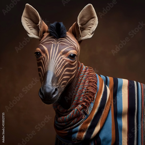 A okapi is not a fashion accessory , okapi portrait, generative ai