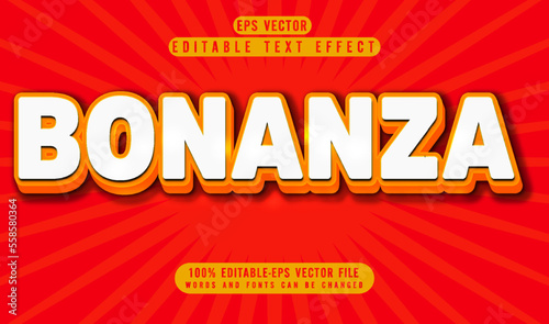 Bonanza 3d editable text effect vector template