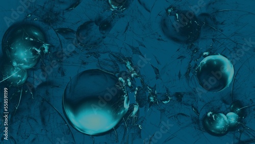 Design-Hintergrund - Blasen im Raum - petrol