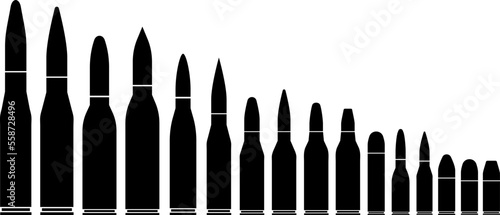 vector illustration set of bullet silhouette