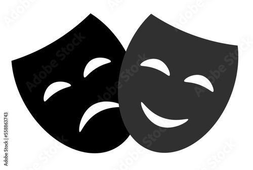 Czarne maski teatralne ilustracja