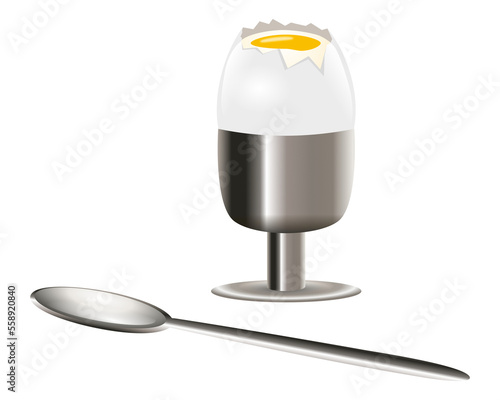 Eierbecher mit Löffel Frühstücksei