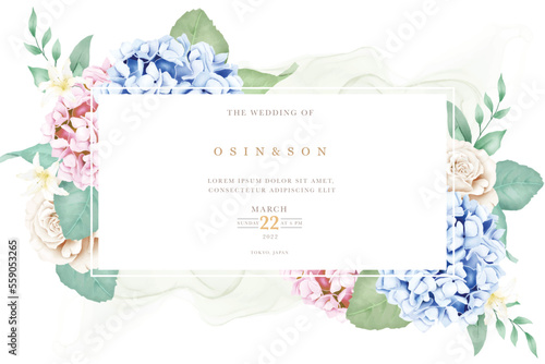 beautiful hydrangea floral Watercolor Background 
