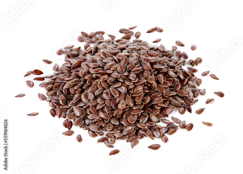 Flax seeds heap isolated on transparent png