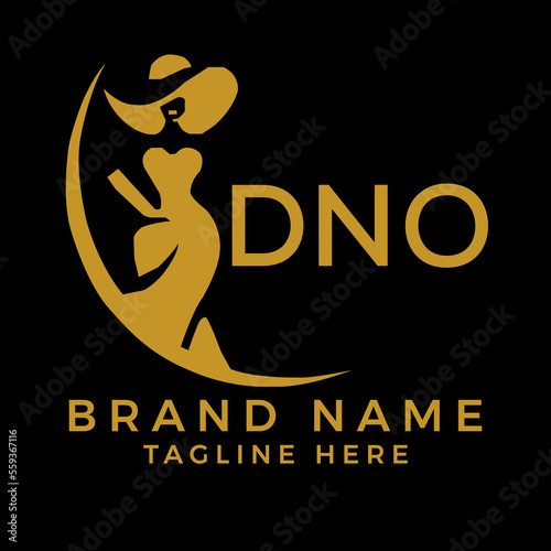 DNO fashion logo. DNO Beauty fashion house. modeling dress jewelry. DNO fashion technology Monogram logo design for entrepreneur and best business icon. 