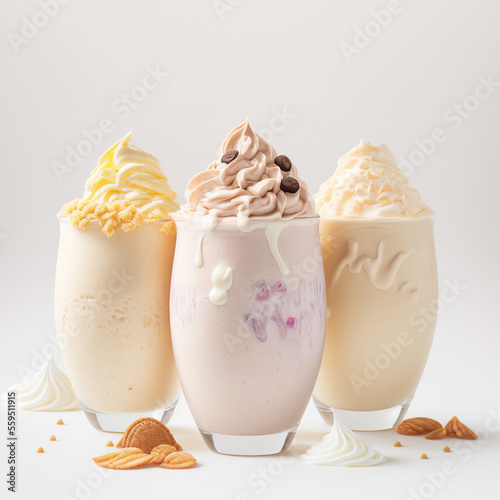 milkshake with whipped cream. Generative AI