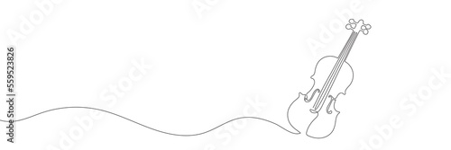 violin drawn in one continuous line on a white background