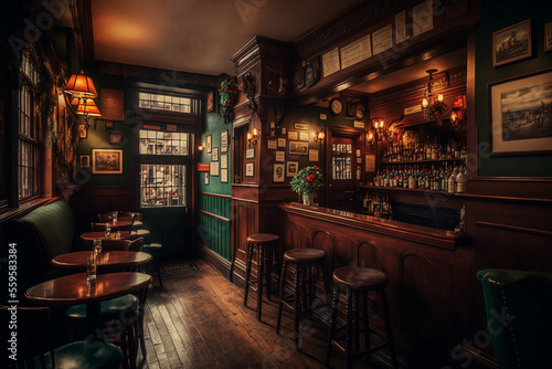 Generative AI illustration of irish pub