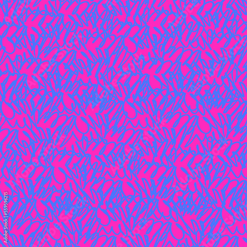 Seamless oscillogram-like pattern with curved lines. Endless repeating hand drawn pattern made by felt tip pen for surface design and other design projects