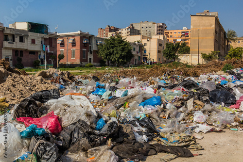 Rubbish in the streets of Alexandria, Egypt