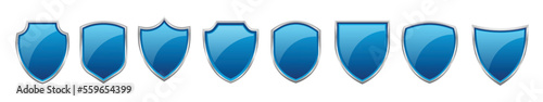 Vector blue 3d shield protections