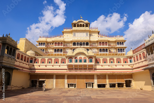 Historic City palace in Jaipur city, Rajasthan, India also known as Chandra mahal palace was the seat of the Maharaja of Jaipur.
