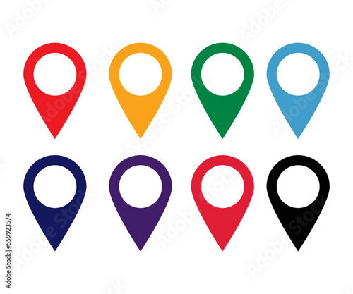 Location set of map pins icons