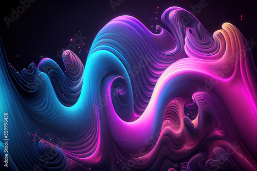 Colourful Psychic Waves, wellness calming spiritual concept Generative AI Illustration