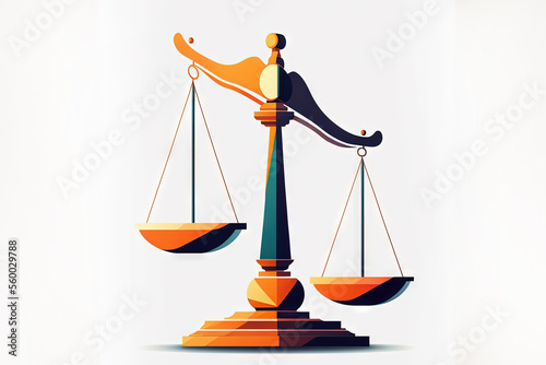 Scales of justice illustration. white background
