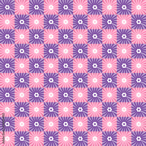 Vector of pink and purple flowers seamless pattern illustration background