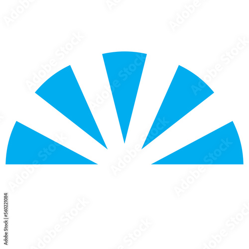 Blue and white vector graphic of a map symbol denoting a viewpoint