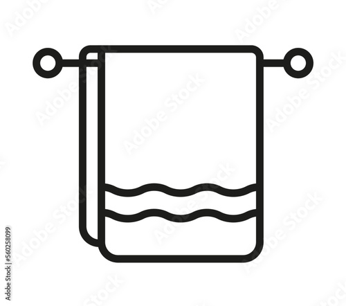 ręcznik ikona, ikona ręcznika, wektorowy piktogram ręcznika, ręcznik, edytowalna linia, przedmiot łazienkowy