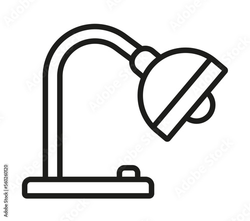 lampka biurkowa ikona, lampa biurowa ikona, edytowalna linia, piktogram lampki biurkowej, oświetlenie, lampka do biura