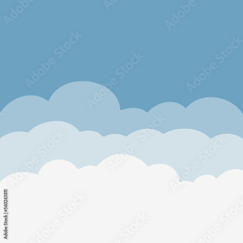Cloud vector graphic design. A set of clouds illustration in the sky in blue silhouette