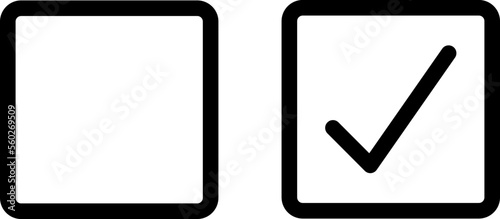 Checkbox with blank and checked checkbox vector icon.