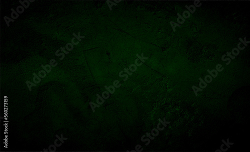 Green dark concrete texture wall background on black. Wallpaper pattern curved rough dark cement stone. Floor sand surface clean polished.