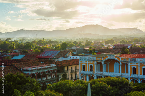 Beautiful photo of city of Granada, Nicaragua with beautiful clouds