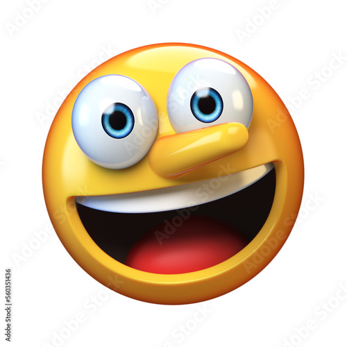 Emoticon liar, emoticon with long nose 3d rendering