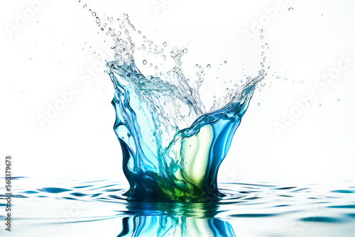  Fresh water splash. Generative AI.