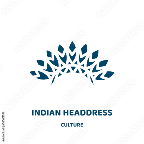 indian headdress vector icon from culture collection. american filled flat symbol for mobile concept and web design. Black indian glyph icon. Isolated sign, logo illustration. Vector graphics.