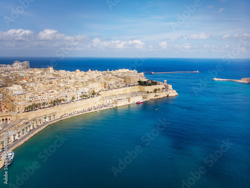 Valletta Malta bay View from sky of old city