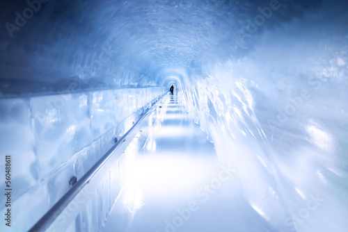 Inside of the Ice Palace under the Glacier at the top of Jungfraujoch, Switzerland