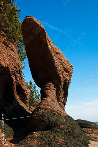 Low tide exposes nature's creations at Hopewell Rocks, New Brunswick.