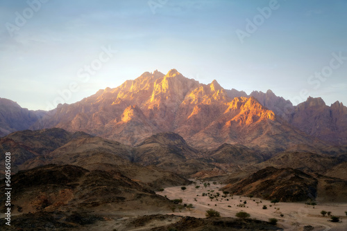Mountains in the desert in Saudi Arabia taken in January 2022