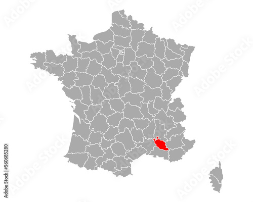 Karte von Vaucluse in Frankreich