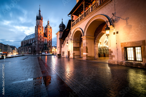 Mary's Basilica at the morning, Cracow, Poland