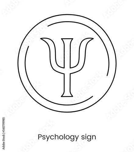 Sign psychology icon line in vector.