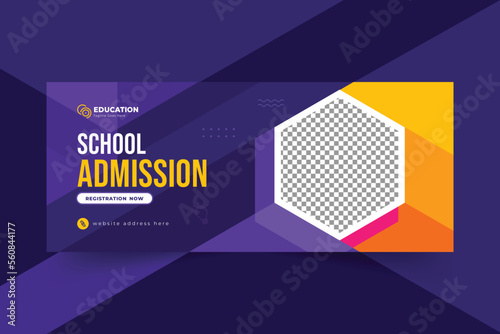 School admission web banner and facebook cover template
