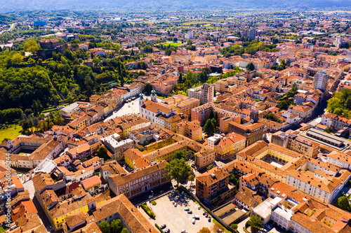 Aerial view on the city Gorizia. Italy. High quality photo