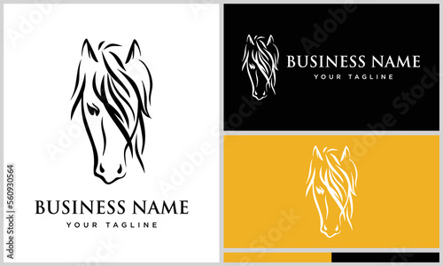 line art horse luxury logo