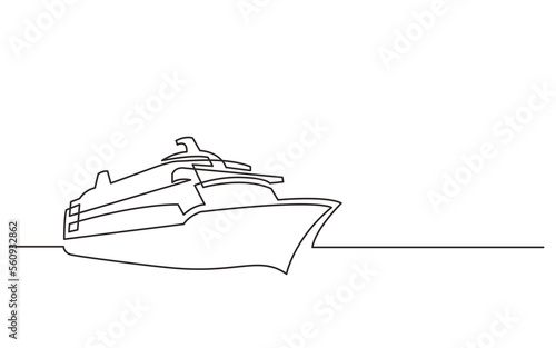 continuous line drawing cruise ship - PNG image with transparent background