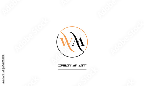 WM, MW, W, M abstract letters logo monogram