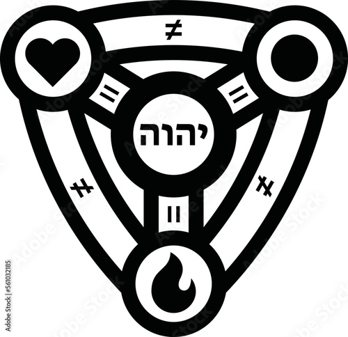 Shield of the Trinity Illustration symbols no text Father Heart Son Circle Holy Spirit Flame Triquetra Shape
