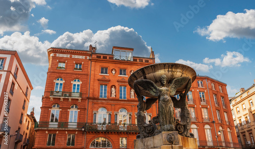 Fountain of the Three Graces, Trinity square, Toulouse, Haute Garonne, Occitanie, France