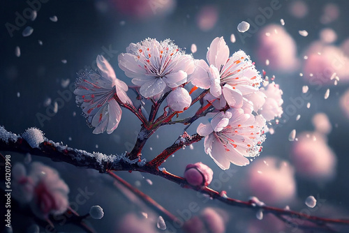 fleurs de cerisiers, réchauffement climatique